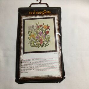 Scheepjeswol Cross Stitch Kit 4541 Wild Flowers Floral Picture Wallhanging